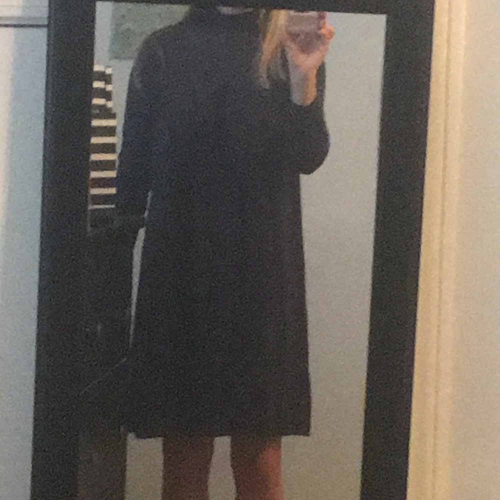 Navy turtleneck sweater dress
